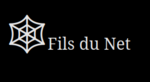 logo du site fils du net avec une toile d'araignée blanche sur fond noir