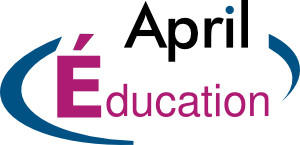 logo du groupe de travail April éducation, avec deux woush autour des deux mots précédentswoush april 