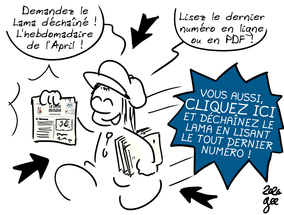 jeune distributeur de la gazette Le lama déchainé